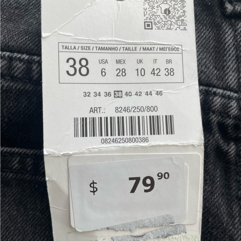 NWT 🦋 ZARA Washed Black “The Slim Cargo” | Size: 6 - Picture 8 of 13